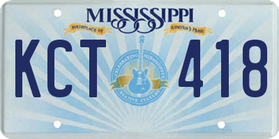 MS license plate KCT418