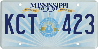MS license plate KCT423