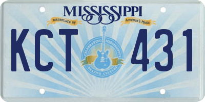 MS license plate KCT431