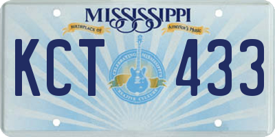 MS license plate KCT433