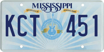 MS license plate KCT451