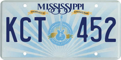 MS license plate KCT452