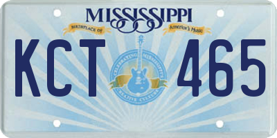 MS license plate KCT465
