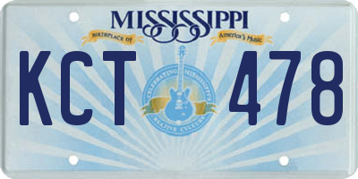 MS license plate KCT478