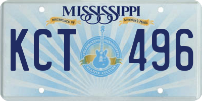 MS license plate KCT496