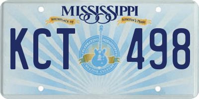 MS license plate KCT498