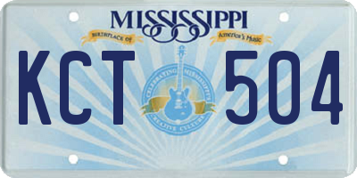 MS license plate KCT504