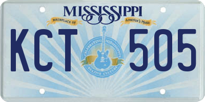 MS license plate KCT505