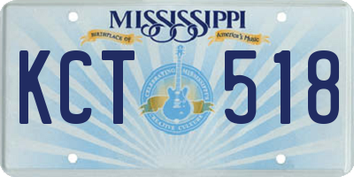 MS license plate KCT518