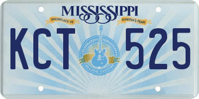 MS license plate KCT525
