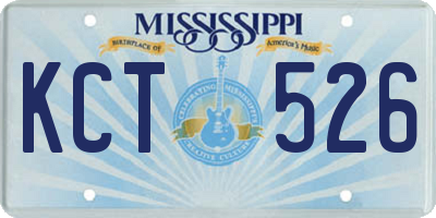 MS license plate KCT526