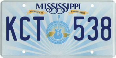 MS license plate KCT538