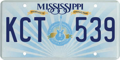 MS license plate KCT539