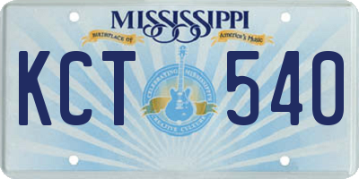 MS license plate KCT540