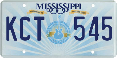 MS license plate KCT545