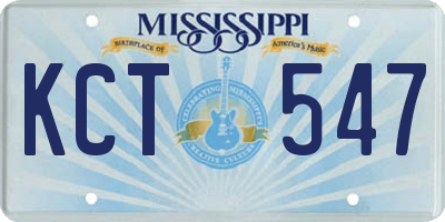 MS license plate KCT547