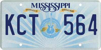 MS license plate KCT564
