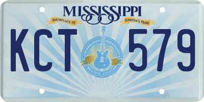 MS license plate KCT579