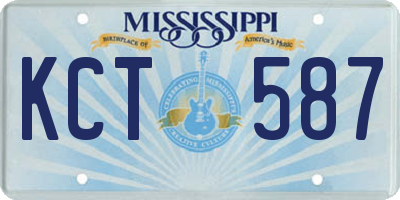 MS license plate KCT587