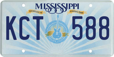 MS license plate KCT588
