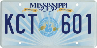 MS license plate KCT601