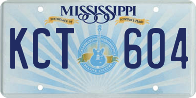 MS license plate KCT604