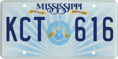 MS license plate KCT616
