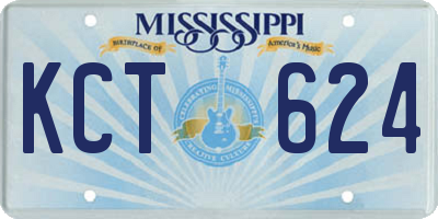 MS license plate KCT624