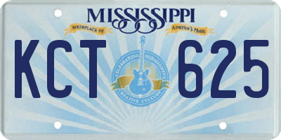 MS license plate KCT625