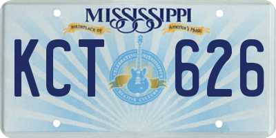 MS license plate KCT626