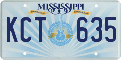 MS license plate KCT635
