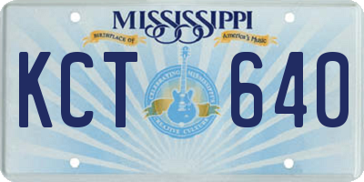 MS license plate KCT640