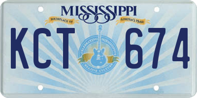 MS license plate KCT674