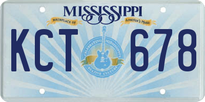 MS license plate KCT678