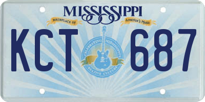 MS license plate KCT687