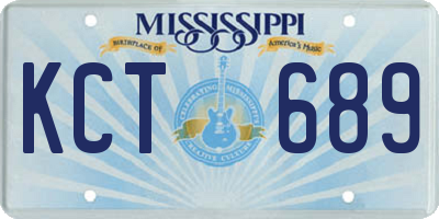 MS license plate KCT689