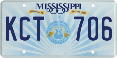 MS license plate KCT706
