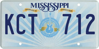 MS license plate KCT712