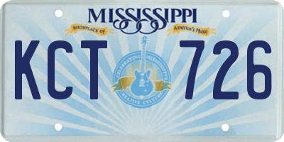 MS license plate KCT726