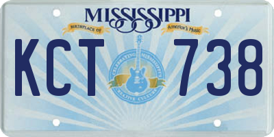 MS license plate KCT738