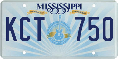 MS license plate KCT750