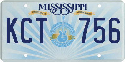 MS license plate KCT756