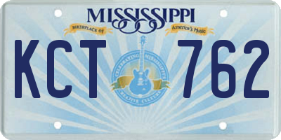 MS license plate KCT762