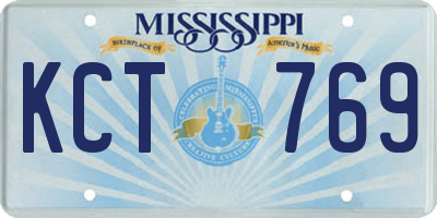 MS license plate KCT769