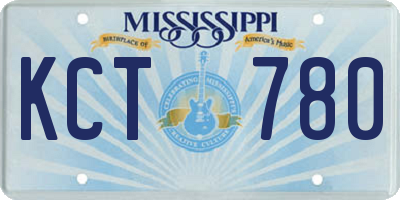 MS license plate KCT780