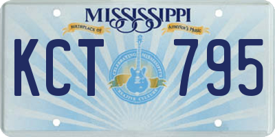 MS license plate KCT795