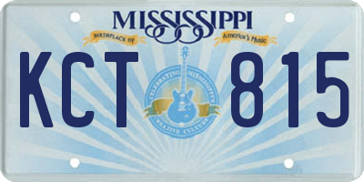 MS license plate KCT815