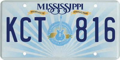 MS license plate KCT816