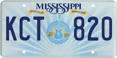 MS license plate KCT820
