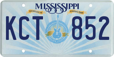 MS license plate KCT852